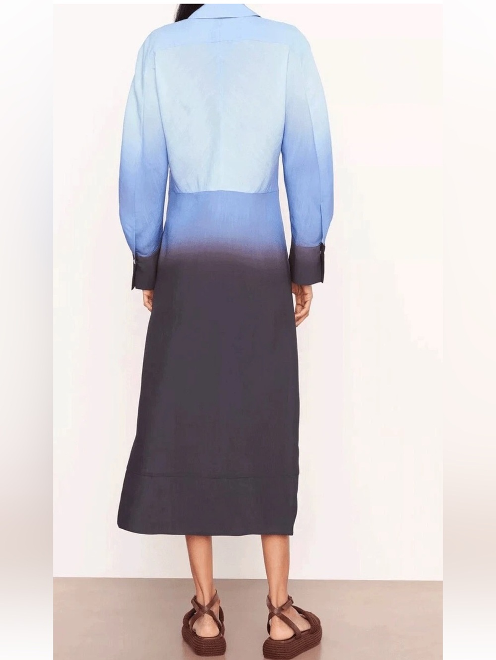 Vince Ombre Blue to Black Maxi Shirt Dress Size XXS - Picture 5 of 11